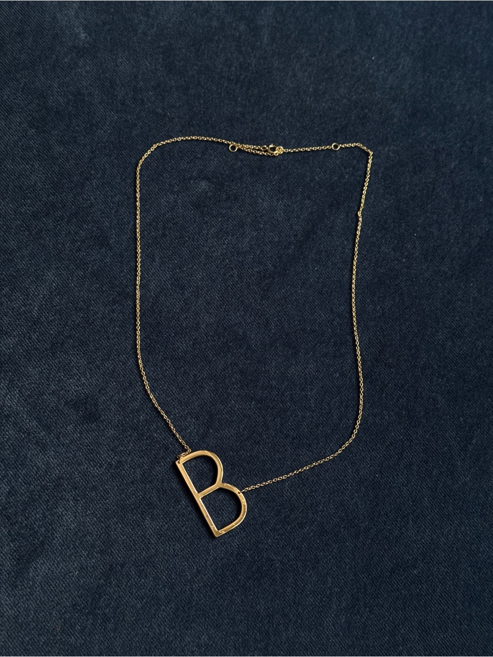 925 SterlingSilver gold plated initial B necklace pendant